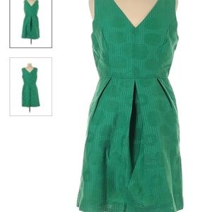 J Crew sacual dress emerald green  V neck size 4